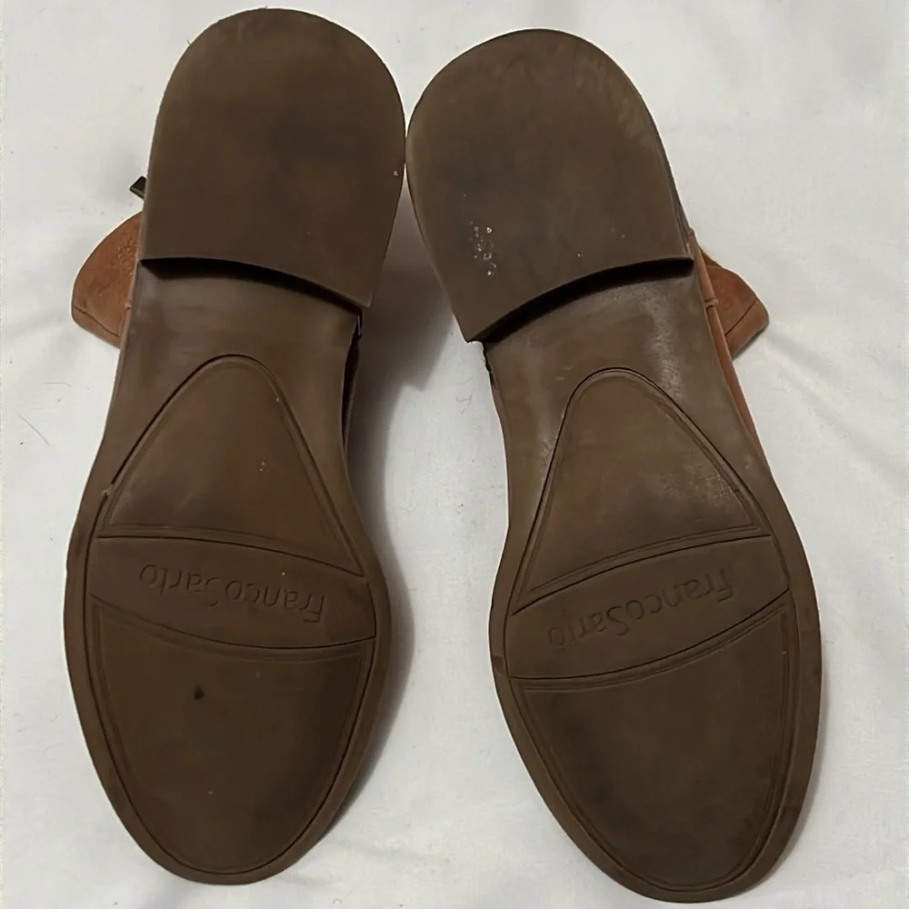 Franco Sarto Brown Leather Hoda Booties